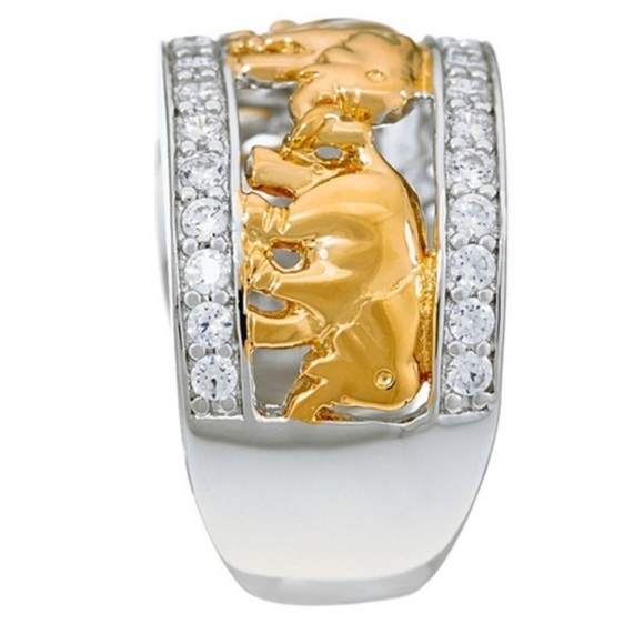 Sterling Silver Unisex Elephant Band/Ring - Picture 4 of 8